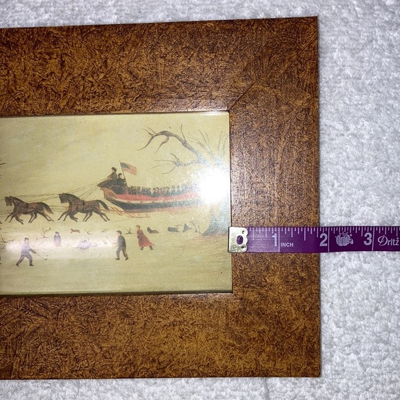 Early American framed print suffragettes sleigh ride on constitution 7x10 - Picture 5 of 7